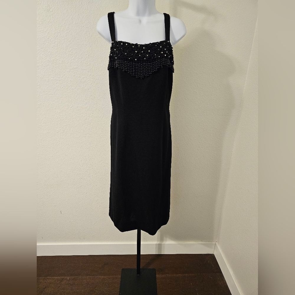 Vintage Crown Royal Black Wool Dress Sz 16